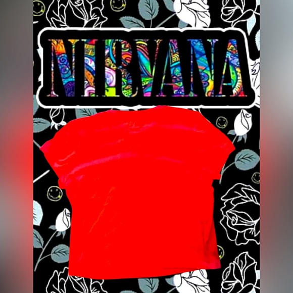 Nirvana Short Sleeve Crop T-Shirt Band Tee - Picture 2 of 4